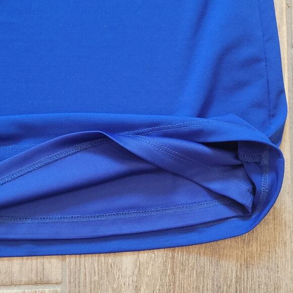 Eliza J Blue Sheath Dress with Cuffed Short Sleeves - Picture 7 of 11